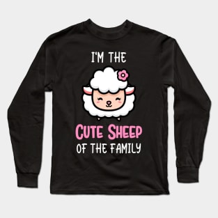 The Cute Sheep In The Family Funny Animal Kids Long Sleeve T-Shirt